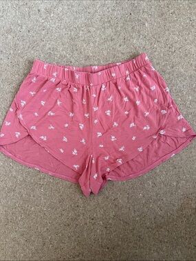 Old Navy Coral Pink Floral Sleep Shorts Size Medium EUC